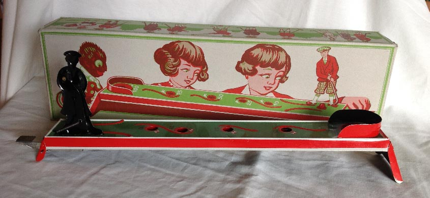 vintage boxed West German made tin plate golf golfing toy